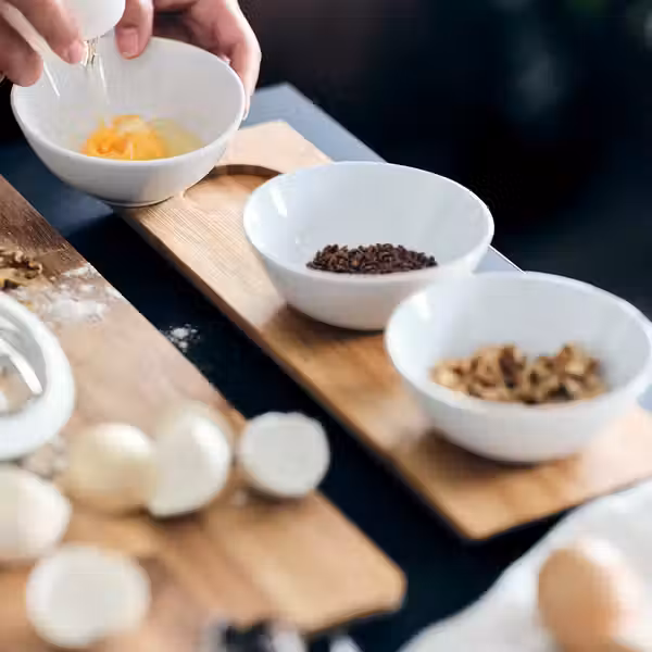 TYNGDLÖS Поднос с 3 мисками - бамбук/белый - фото 2