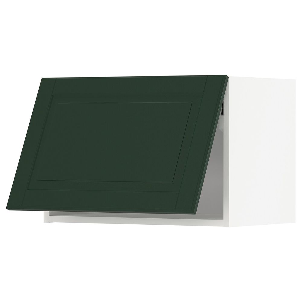 Горизонтальный навесной шкаф, белый/Будбин темно-зеленый 60x40 см IKEA METOD МЕТОД 293.923.09 - фото 1