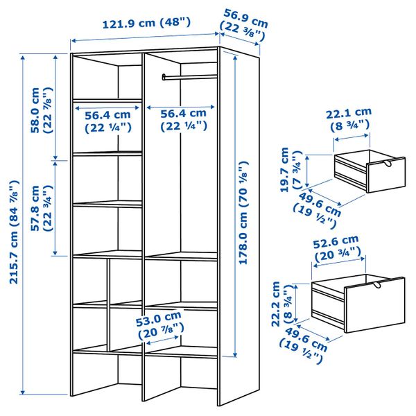 IKEA, дополнительный ракурс - схема-чертеж с размерами