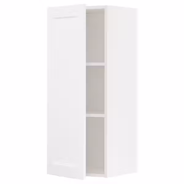 METOD Навесной шкаф с полками - белый Enköping/белый под дерево 40x100 см - фото 1