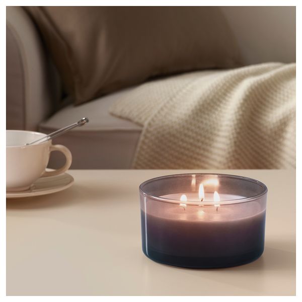 Ароматич свеча в стакане, 3 фитиля КНЭККА, Сосна и мох, коричневый (7 см) - схема-чертеж с размерами