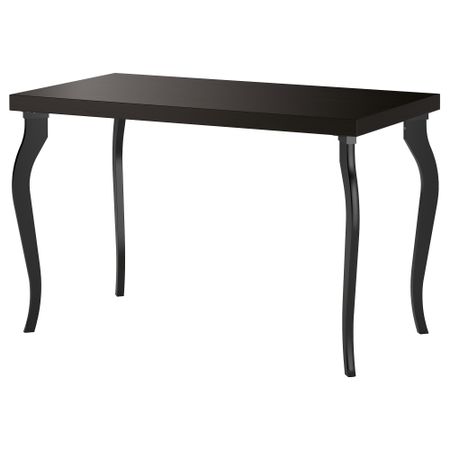 Стол ТОРНЛИДЕН / ЛАЛЛЕ, черно-коричневый, черный (120x60 см)