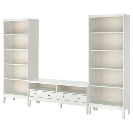 Шкаф для ТВ, комбинация, белый 325x40x211 см IKEA IDANÄS ИДАНЭС 194.375.44