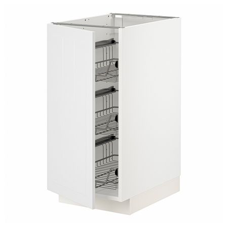 Напольный шкаф/проволочные корзины, белый/Стенсунд белый 40x60 см IKEA METOD МЕТОД 494.096.53