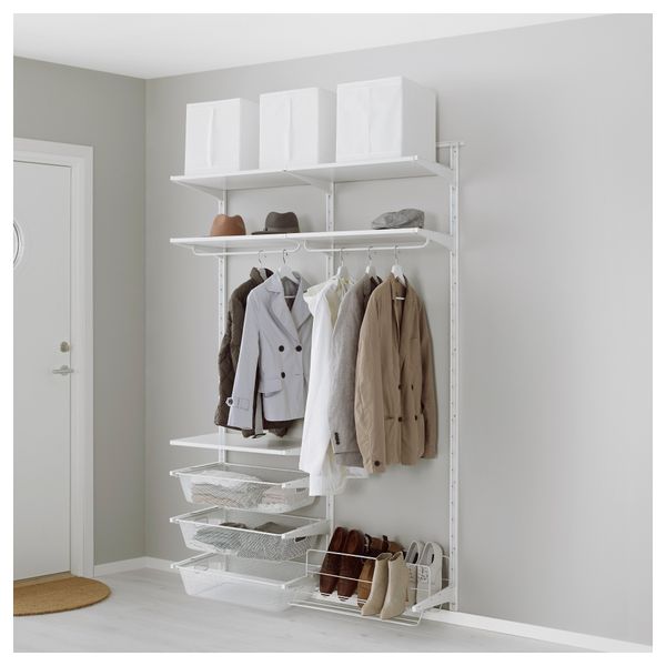 Настенная шина, штанга, модуль для обуви АЛЬГОТ, белый (132x41x199 см) - фото 1