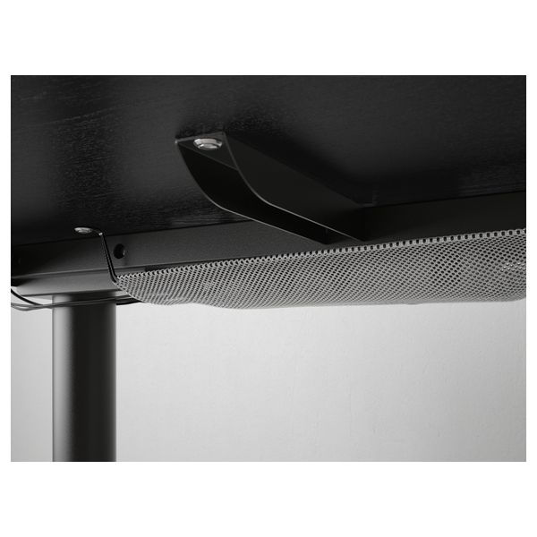 Угловой письменный стол левосторонний трансформер БЕКАНТ, черно-коричневый, черный (160x110 см) - фото 3