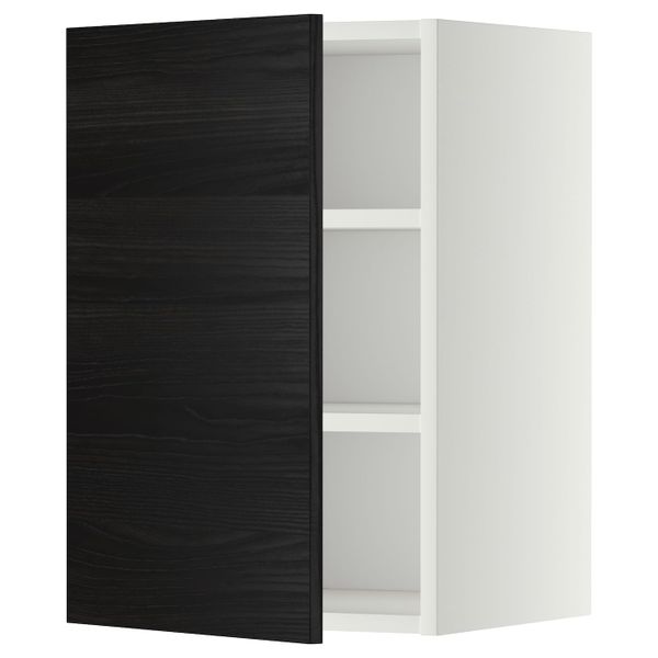 Шкаф навесной с полкой, белый, Тингсрид черный 40x60 см IKEA МЕТОД 992.247.46 - схема-чертеж с размерами