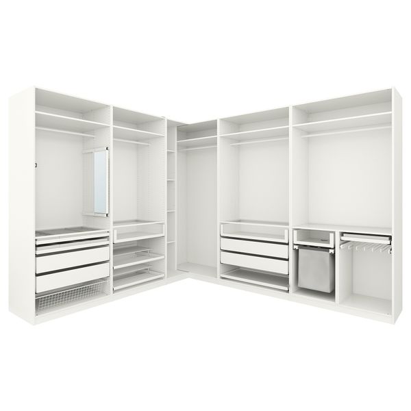 Гардероб угловой ПАКС, белый (310/310x236 см) - схема-чертеж с размерами