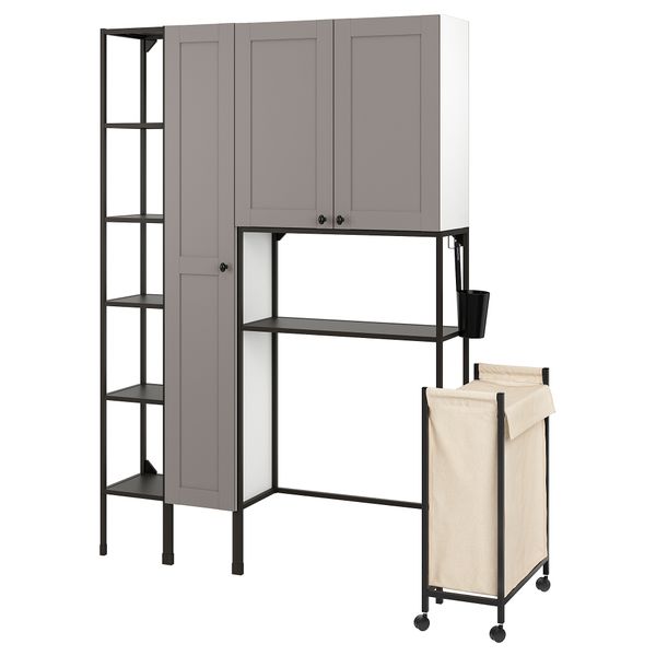 Комбинация для хранения, антрацит, серый каркас, 80x32x204 см IKEA BEGIVENHET БЕГИВЕНХЕТ 994.779.27 - фото 1