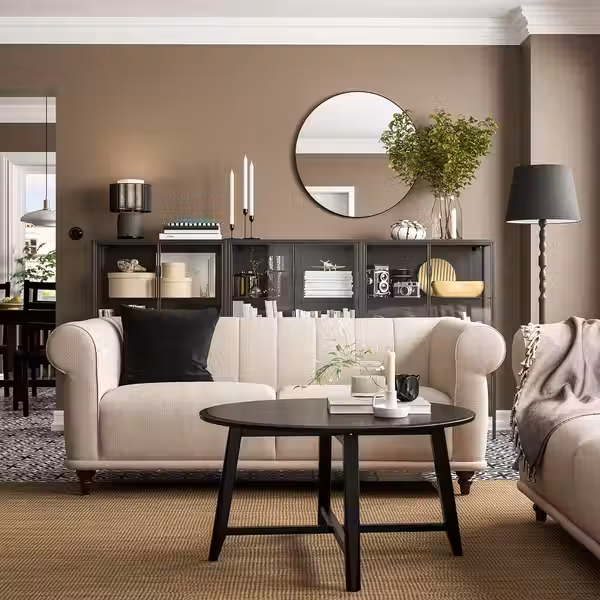 VISKAFORS 2-местный диван - Lejde светло-бежевый/коричневый - фото 2