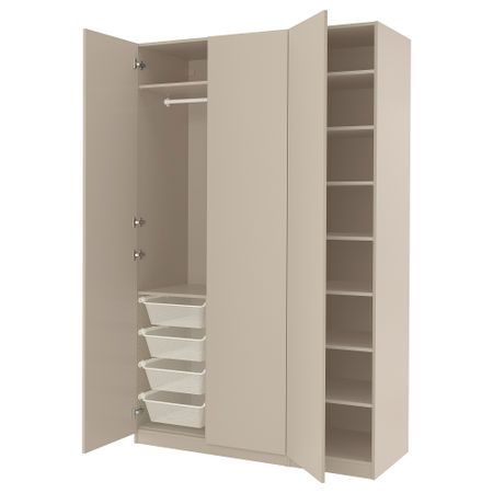 Гардероб, 150x60x236 см, серо-бежевый, серо-бежевый IKEA PAX ПАКС, FORSAND ФОРСАНД 294.316.26