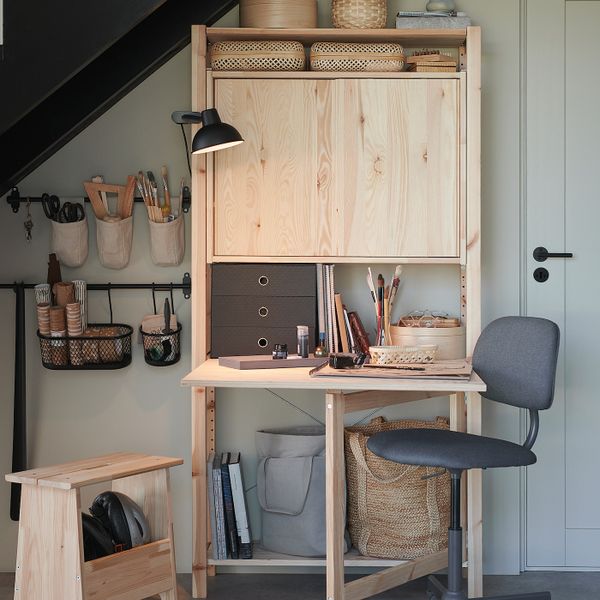 1секция/складной стол/раздвиж дверь, сосна 89x30x179 см IKEA IVAR ИВАР 994.695.26 - схема-чертеж с размерами