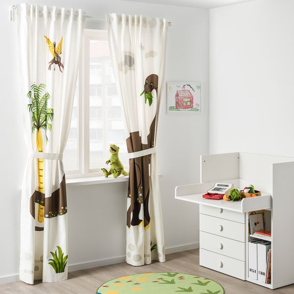 Гардины с прихватом, 2 шт., Бронтозавр 120x300 см IKEA JÄTTELIK ЙЭТТЕЛИК 504.641.58 - фото 2