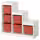 TROFAST Комбинация д/хранения+контейнеры - белый/красный 99x44x94 см