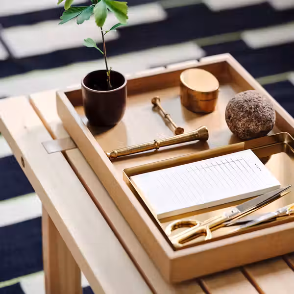 STOCKHOLM 2025 СТОКГОЛЬМ 2025 Поднос - дуб/шпон 47x32 см - схема-чертеж с размерами