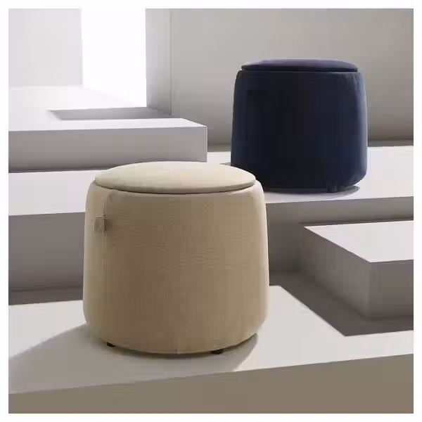 JÄRRESTAD ЙЭРРЕСТАД Пуф - с отделением для хранения/Djuparp темно-синий - схема-чертеж с размерами