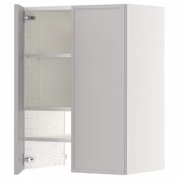 METOD Навесной шкаф д/вытяжки/полка/дверь - белый/Aspudden светло-серый 60x80 см - фото 1