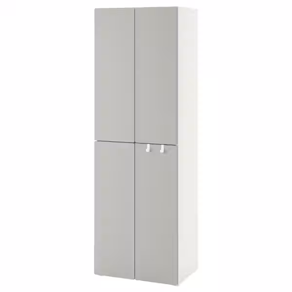 SMÅSTAD Гардероб - белый серый/с 2 платяными штангами 60x42x181 см - фото 1