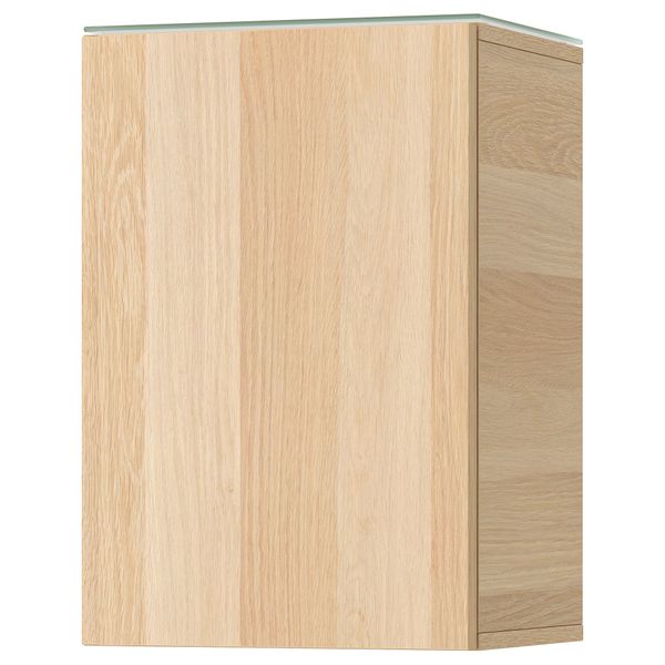 Навесной шкаф с 1 дверцей, 40x32x58 см, под беленый дуб IKEA GODMORGON ГОДМОРГОН 603.304.32 - фото 1