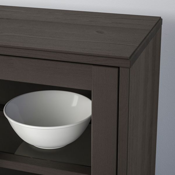 Шкаф-витрина с цоколем, темно-коричневый, прозрачное стекло 81x37x134 см IKEA HAVSTA ХАВСТА 492.751.06 - фото 4