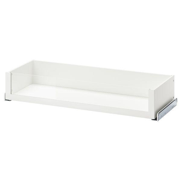 Ящик со стеклянной фронтальной панелью, белый 100x35 см IKEA KOMPLEMENT КОМПЛИМЕНТ 204.340.02 - фото 1