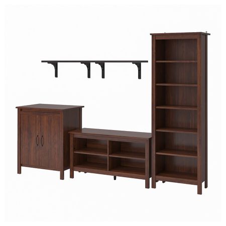 Шкаф для ТВ, комбинация, коричневый 267x48x190 см IKEA BRUSALI БРУСАЛИ / BERGSHULT БЕРГСХУЛЬТ 593.987.05