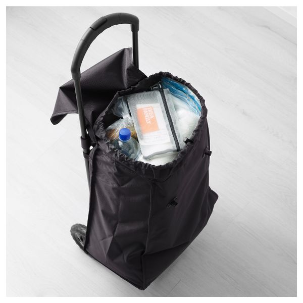 Сумка хозяйственная на колесиках, черный IKEA КНЭЛЛА 603.685.66 - схема-чертеж с размерами