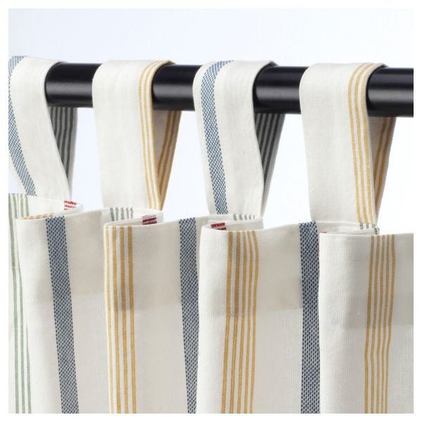 Гардины с прихватом, 1 пара РОЗЕНКВИТТЕН, разноцветный (140x300 см) - схема-чертеж с размерами