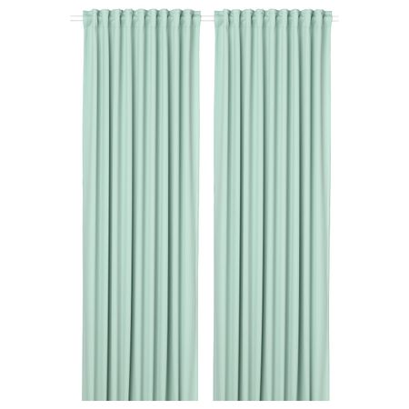 Затемняющие гардины, 2 шт., светло-зеленый 145x300 см IKEA MAJGULL МАЙГУЛЛ 604.881.25