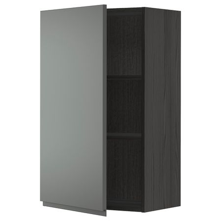 Шкаф навесной с полкой, черный/Воксторп темно-серый 60x100 см IKEA МЕТОД 293.108.08