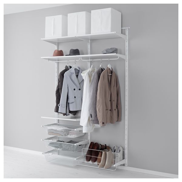 Настенная шина, штанга, модуль для обуви АЛЬГОТ, белый (132x40x196 см) - фото 1