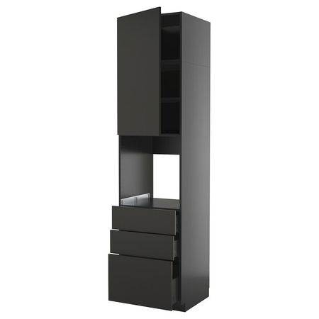 METOD / KNIVSHULT Высокий шкаф д/духовки/дверь/3ящика