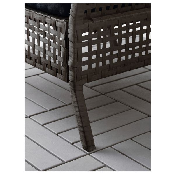 4-местный диван, садовый КУНГСХОЛЬМЕН / КУНГСЭ, черно-коричневый (142/222x80x73 см) - фото 4