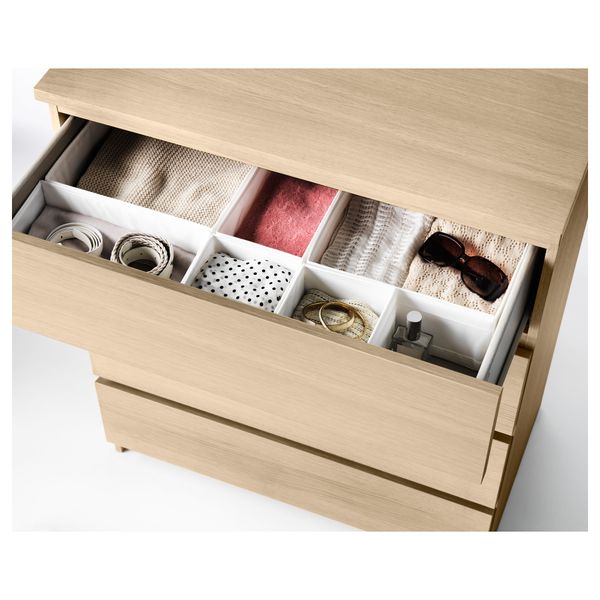 Комод с 4 ящиками МАЛЬМ, дубовый шпон, беленый (80x100 см) - фото 3