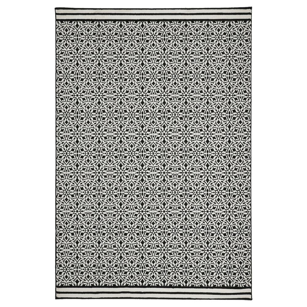 Ковер, короткий ворс, черный-белый 170x240 см IKEA HEMBJUDEN ХЕМБЬЮДЕН 405.120.27 - фото 1