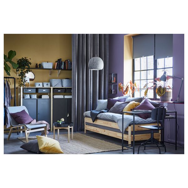 2 секции, полки/шкафы ИВАР, сосна, серый (175x30x124 см) - фото 5