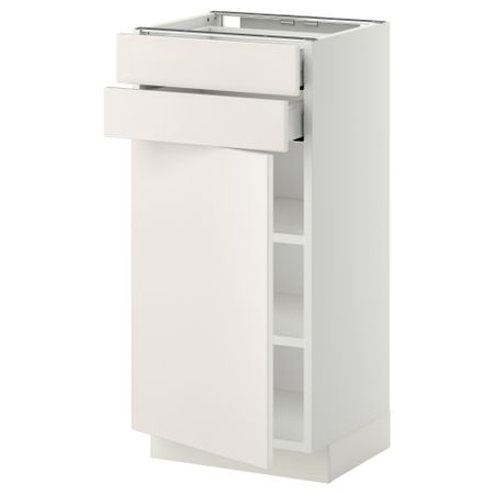 Напольный шкаф с дверцей, 2 ящиками МЕТОД / МАКСИМЕРА, белый, Веддинге белый