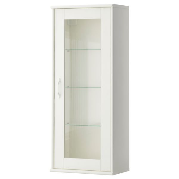 Навесной шкаф со стеклянной дверью ТОККАРП, белый (38x92 см) - схема-чертеж с размерами