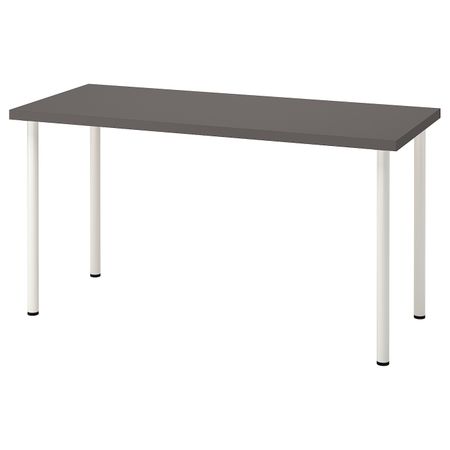 Письменный стол, темно-серый/белый 140x60 см IKEA LAGKAPTEN ЛАГКАПТЕН / ADILS АДИЛЬС 094.170.61