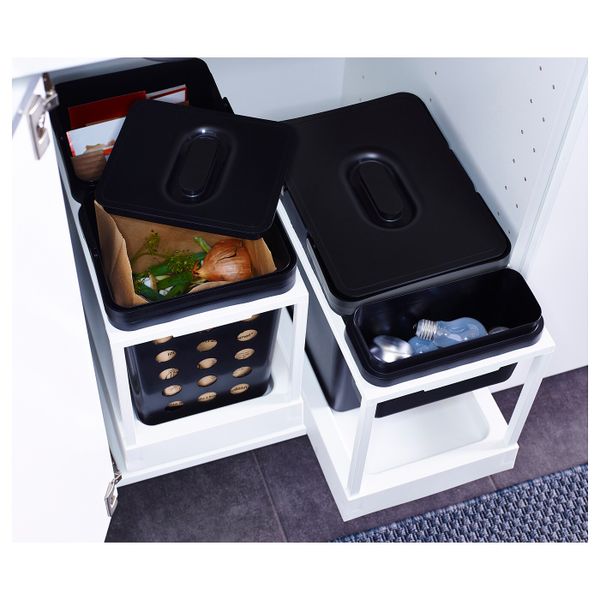Контейнер для сортировки мусора, черный, 18 л IKEA ВАРЬЕРА 003.677.58 - фото 4