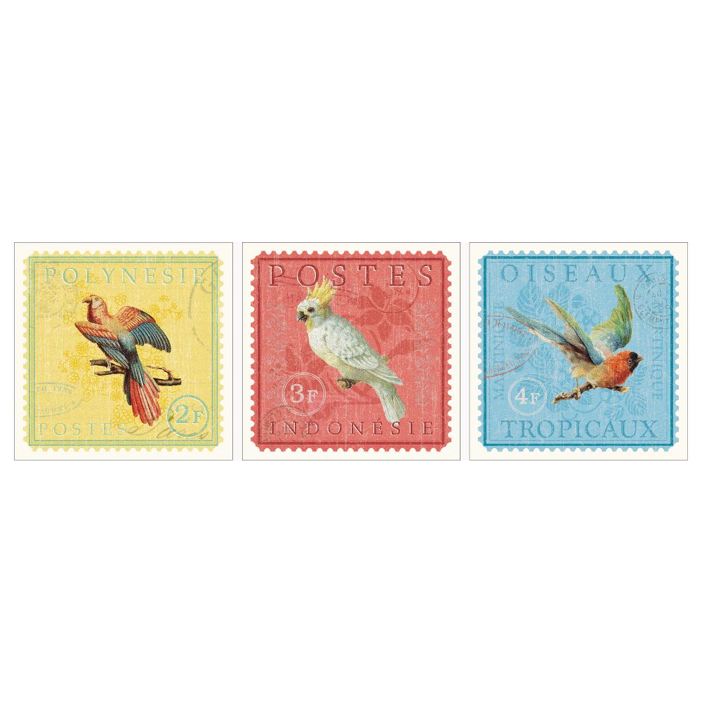 Картина, 3 шт ПЬЕТТЕРИД, экзотические птицы (30x30 см) - схема-чертеж с размерами