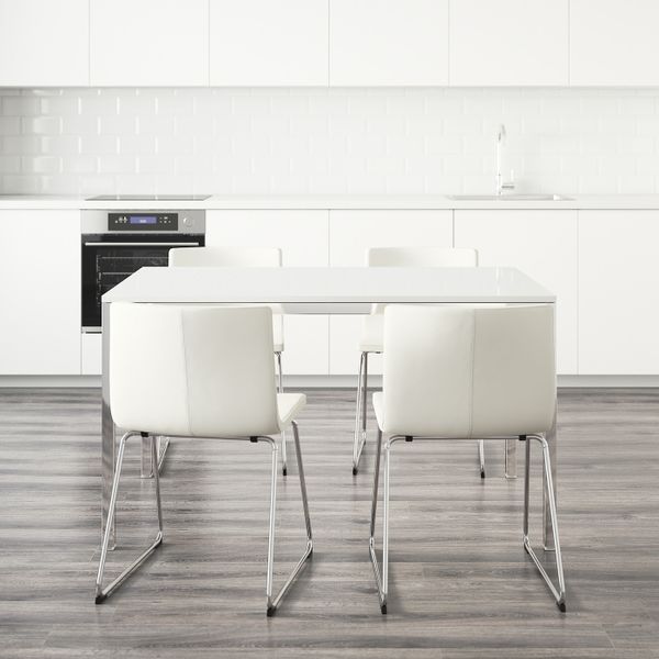 Стол и 4 стула, глянцевый белый/Кават белый 135 см IKEA TORSBY ТОРСБИ / BERNHARD БЕРНГАРД 792.297.83 - фото 2