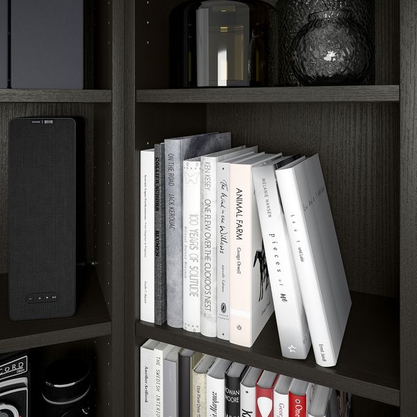 Стеллаж угловая комбинация, 95, 95x28x202 см, черно-коричневый IKEA BILLY БИЛЛИ 793.959.37 - схема-чертеж с размерами