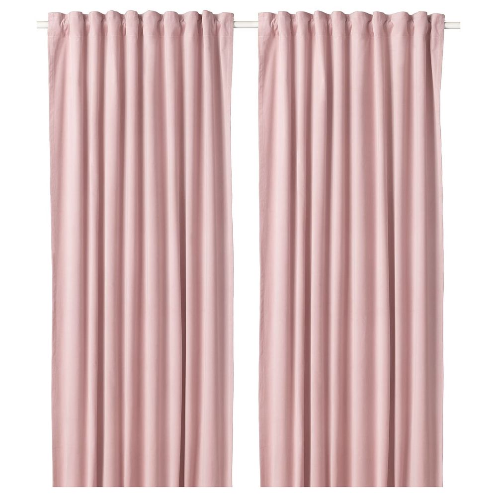 Затемняющие гардины, 2 шт., светло-розовый 140x300 см IKEA SANELA САНЕЛА 204.140.18 - фото 1