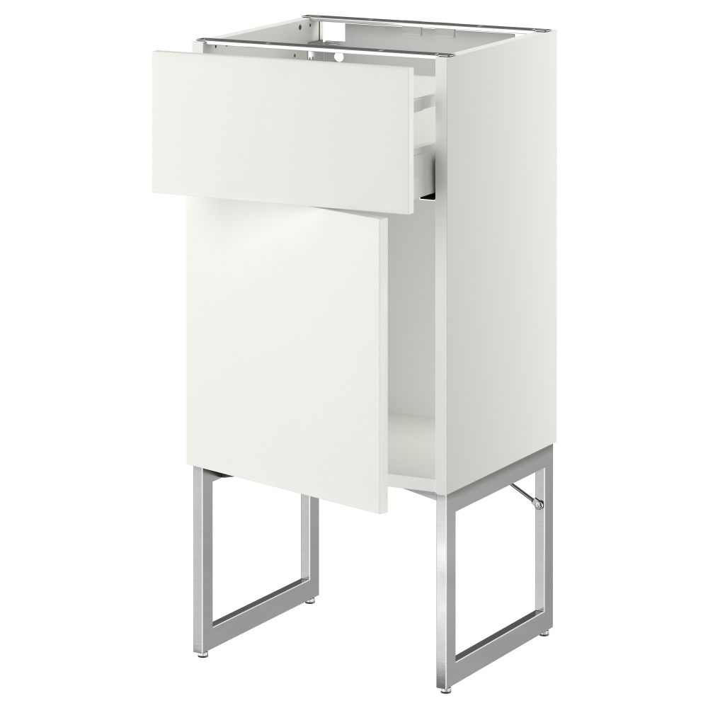 Напольный шкаф с ящиком, дверью МЕТОД / МАКСИМЕРА, белый, Хэггеби белый - схема-чертеж с размерами