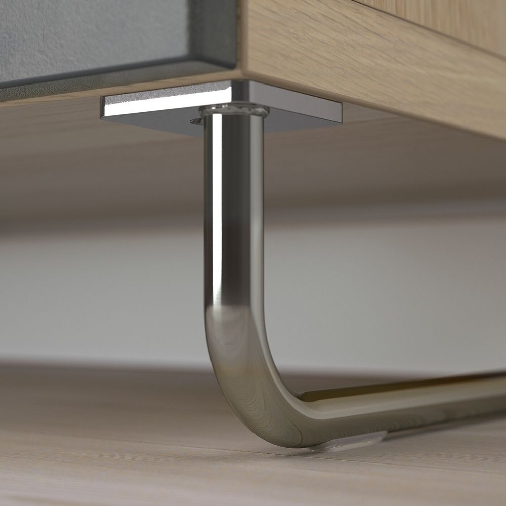 Комбинация для хранения с дверцами, под беленый дуб КЭЛЛЬВИКЕН/СУЛАРП/темно-серый под бетон 120x40x74 см IKEA BESTÅ БЕСТО - фото 1