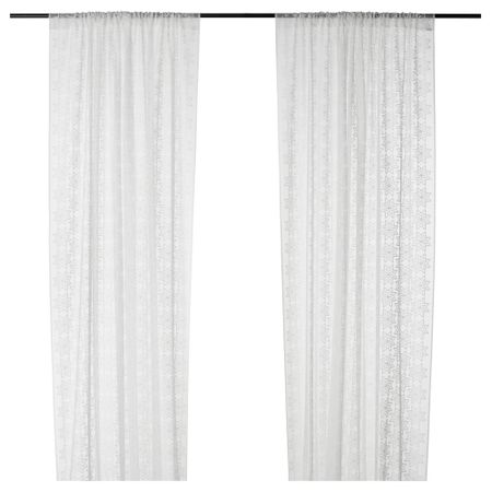Гардины, 2 шт. ТЕРЕСЕ, снежинки (145x270 см)