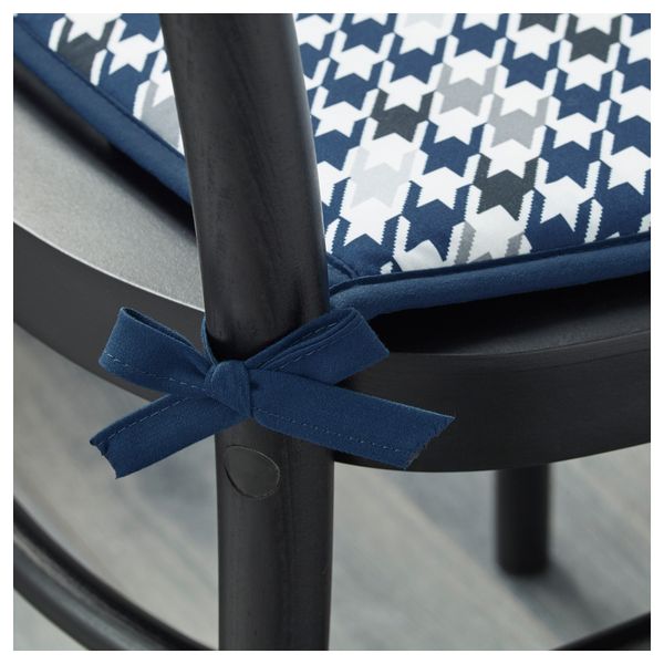 Подушка на стул АНВЮ, синий (27/38x38x2 см) - схема-чертеж с размерами