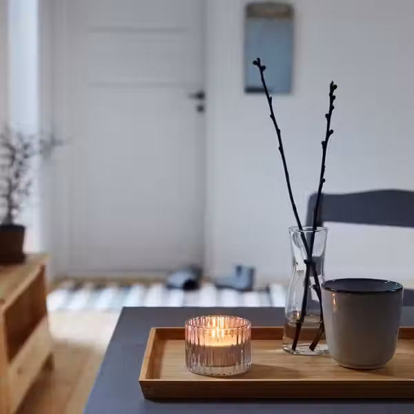 GLIMMA Неароматич свеча в металл подставке 9 ч - фото 2