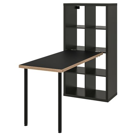 Стол, комбинация, черно-коричневый/фанера 77x147x159 см IKEA KALLAX КАЛЛАКС 993.307.56
